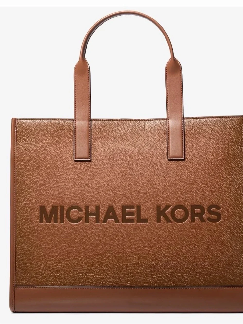 Michael Kors Cooper Logo Embossed Pebbled Leather Tote Bag NWOT